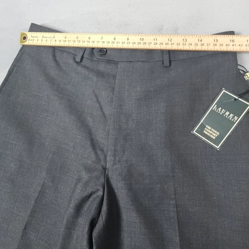Lauren Ralph Lauren Dress Pants Mens 33x32 Charcoal Gray Total Comfort NWT